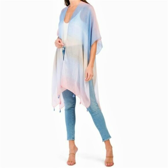 NWT IVY LONDON Watercolor Ombre Kimono Top / Cover-Up